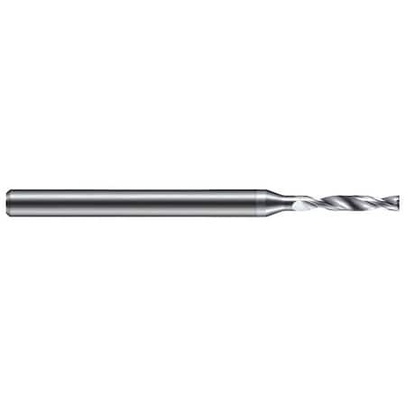 Harvey Tool 1/32 Drill dia. x 0.2080 in. Flute Length Carbide HP Drill for Flat Bottom, 2 Flutes, TiB2 Coated FBG0312-C8